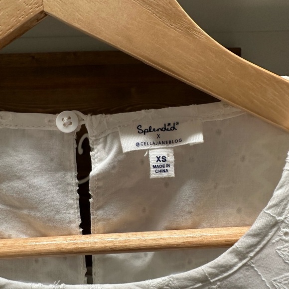 Splendid White Long Sleeve Eyelet Dress - Picture 3 of 8